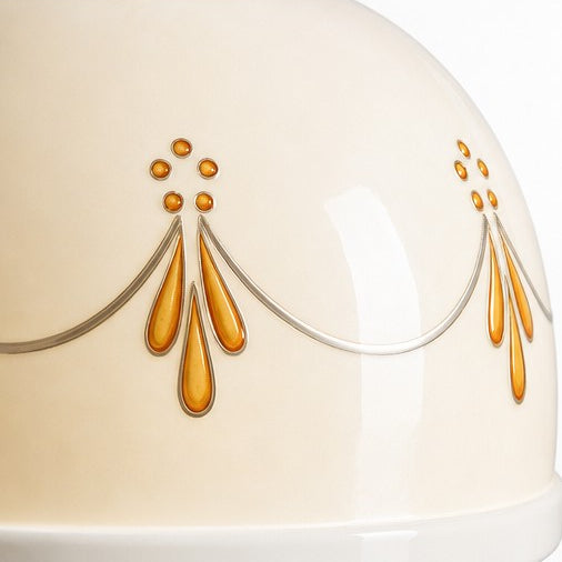 Acacia Vintage Pendant Light with Floral Ceramic Shade — product view