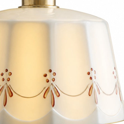 Acacia Vintage Pendant Light with Floral Ceramic Shade — product view