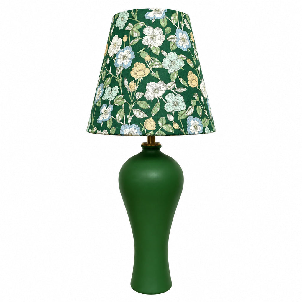 Darcy Ceramic Vase Table Light with Vintage Floral Fabric Shade — product view