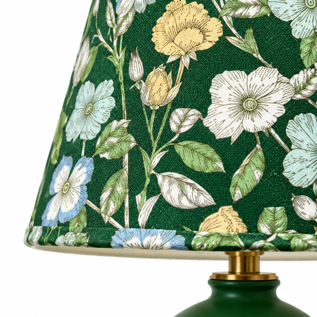 Darcy Ceramic Vase Table Light with Vintage Floral Fabric Shade — product view