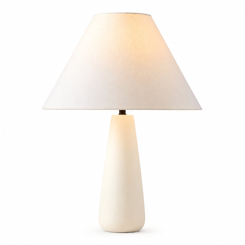 Eden Minimalist Taper-Shade Table Light with Concrete or Ceramic Base — product view