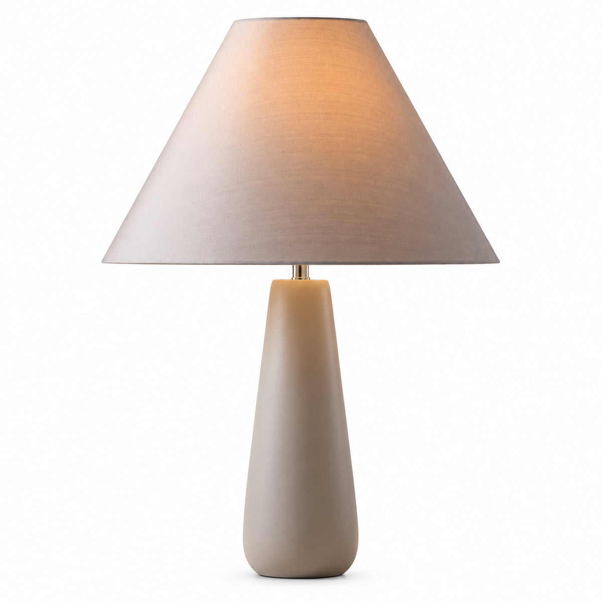 Eden Minimalist Taper-Shade Table Light with Concrete or Ceramic Base — product view
