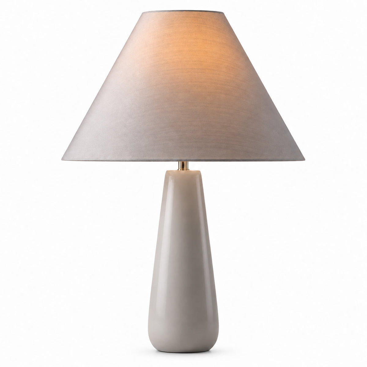 Eden Minimalist Taper-Shade Table Light with Concrete or Ceramic Base — product view