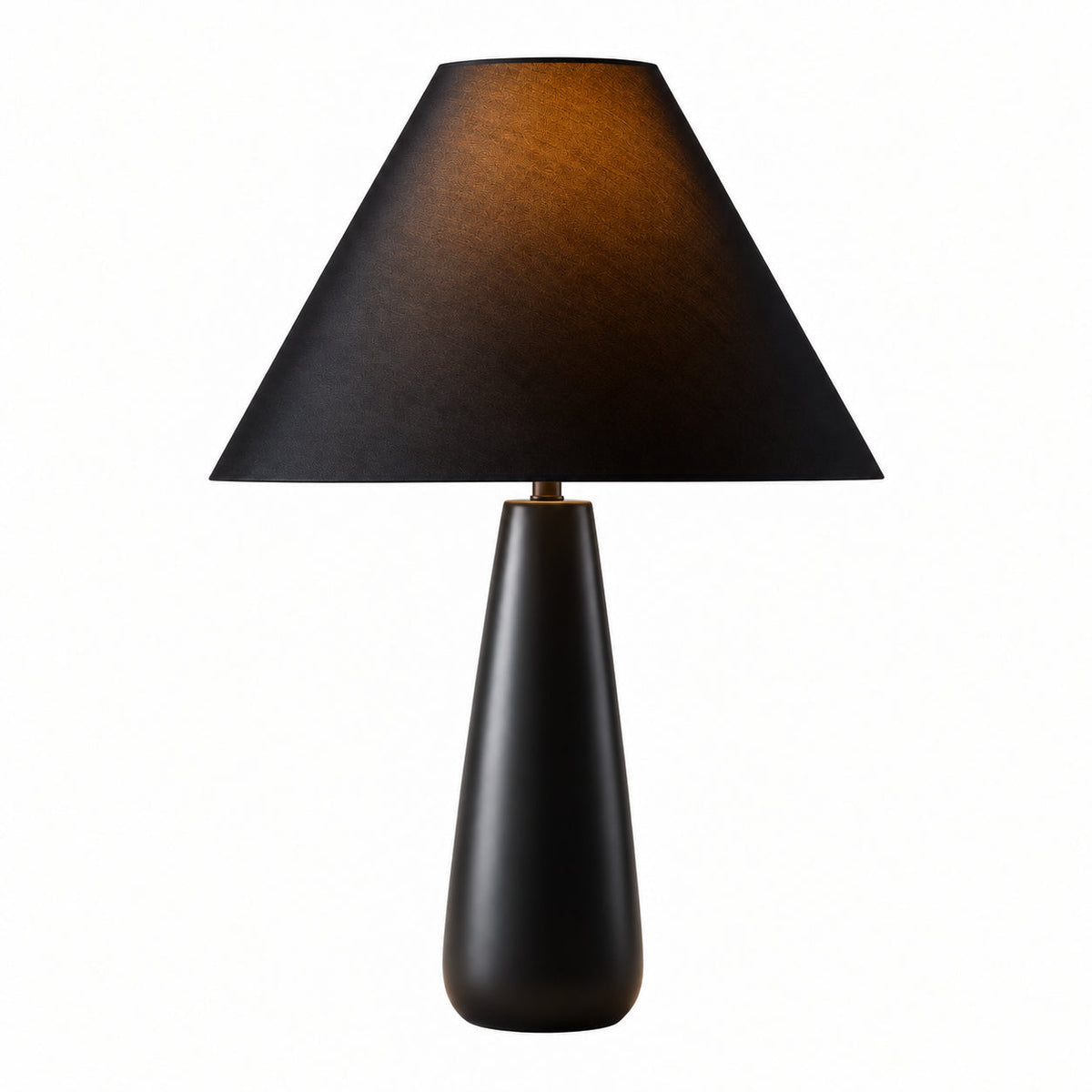 Eden Minimalist Taper-Shade Table Light with Concrete or Ceramic Base — product view