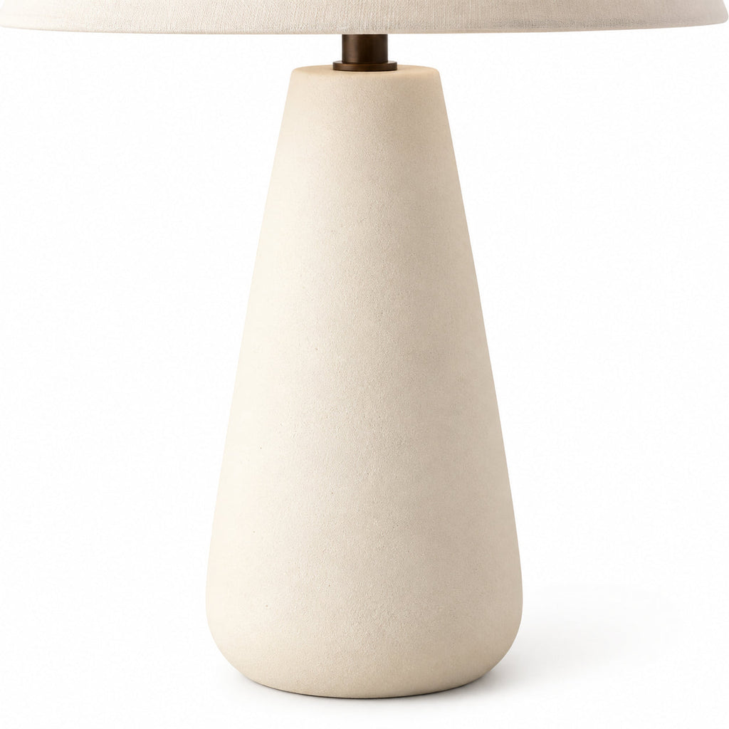Eden Minimalist Taper-Shade Table Light with Concrete or Ceramic Base — product view