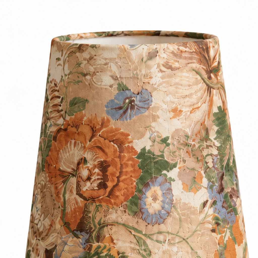 Finley Vintage Table Light with Floral Fabric Shade and Fluted Base — product view
