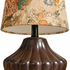 Finley Vintage Table Light with Floral Fabric Shade and Fluted Base — product view