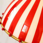 Greer Whimsical Modern Table Lamp with Red and White Stripes — product view
