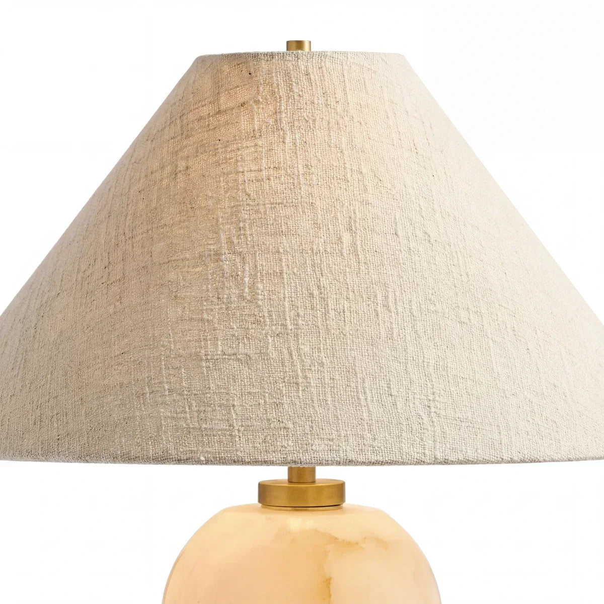 Hazel Alabaster Table Lamp with Linen Shade and Two-Light Design — product view