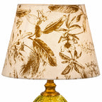 Indigo Vintage Table Light with Patterned Fabric Shade and Glass Base — product view