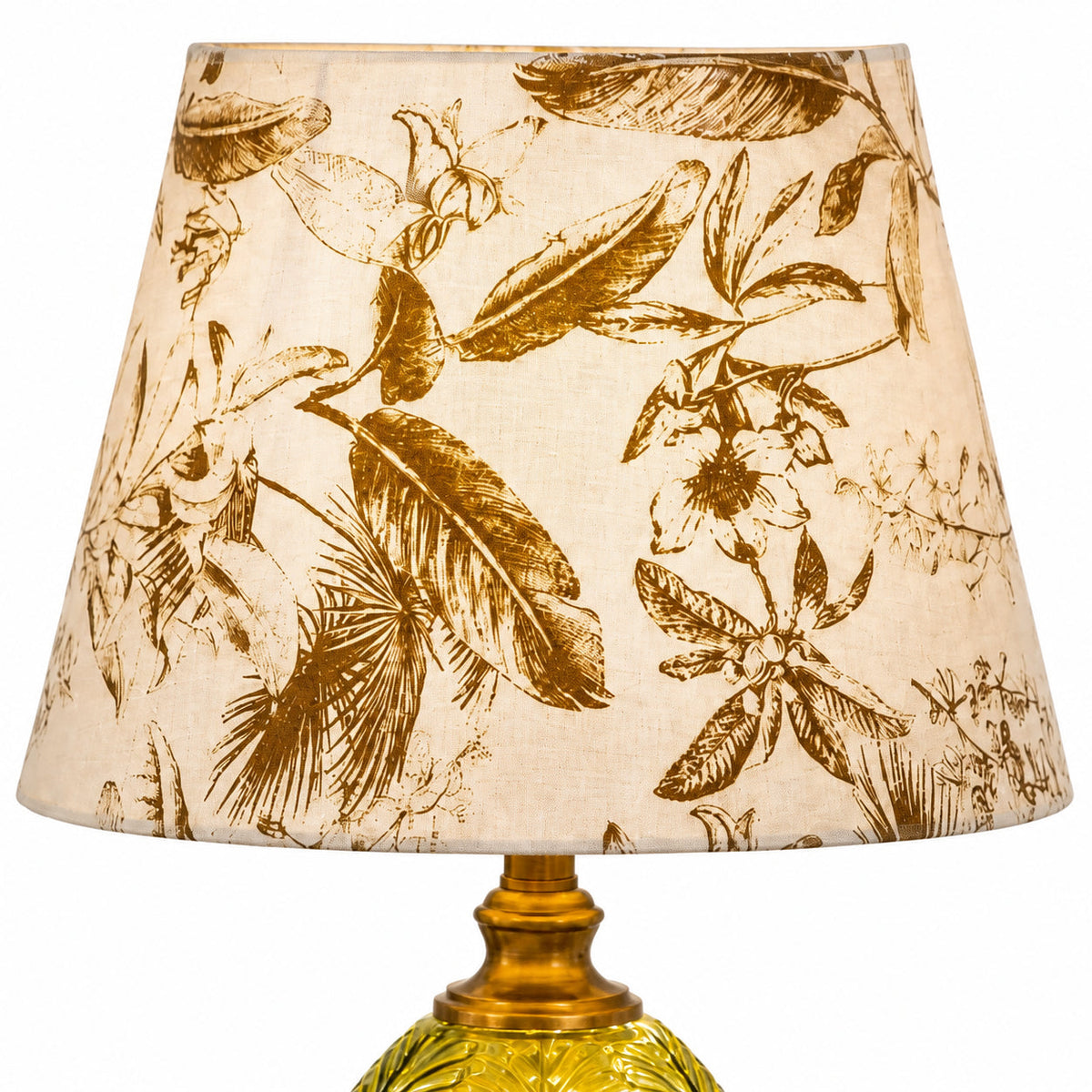 Indigo Vintage Table Light with Patterned Fabric Shade and Glass Base — product view