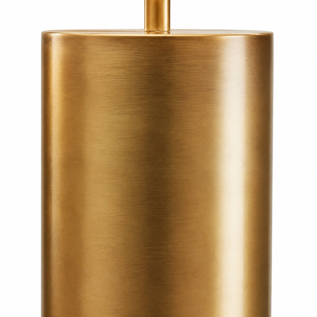 Kaia Modern Brass-Tone Table Light with Conical Linen Shade — product view
