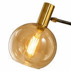 Marlow Mid-Century Floor Light with Amber Glass Globe — product view