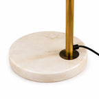 Marlow Mid-Century Floor Light with Amber Glass Globe — product view