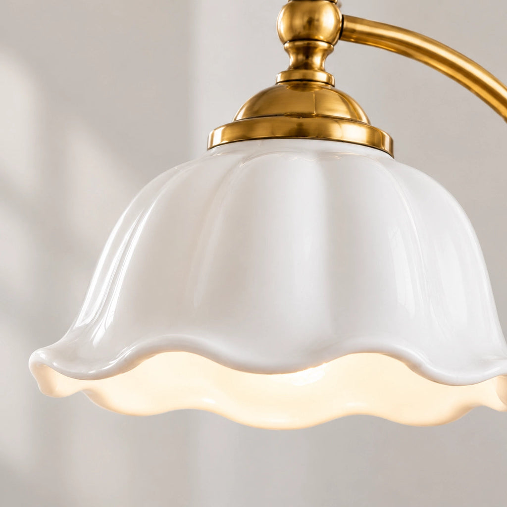 Opal Vintage Country Table Lamp with Ceramic Flower Shade — product view