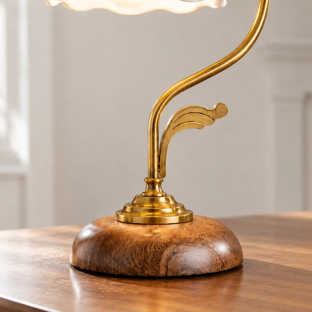 Opal Vintage Country Table Lamp with Ceramic Flower Shade — product view