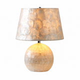 River Modern Capiz Table Light with Drum Shade