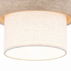 Sage Wabi-Sabi Pendant Light in Travertine and Fabric — product view