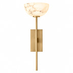 Una Alabaster Bowl Wall Sconce with Slender Metal Stem — product view