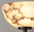 Una Alabaster Bowl Wall Sconce with Slender Metal Stem — product view