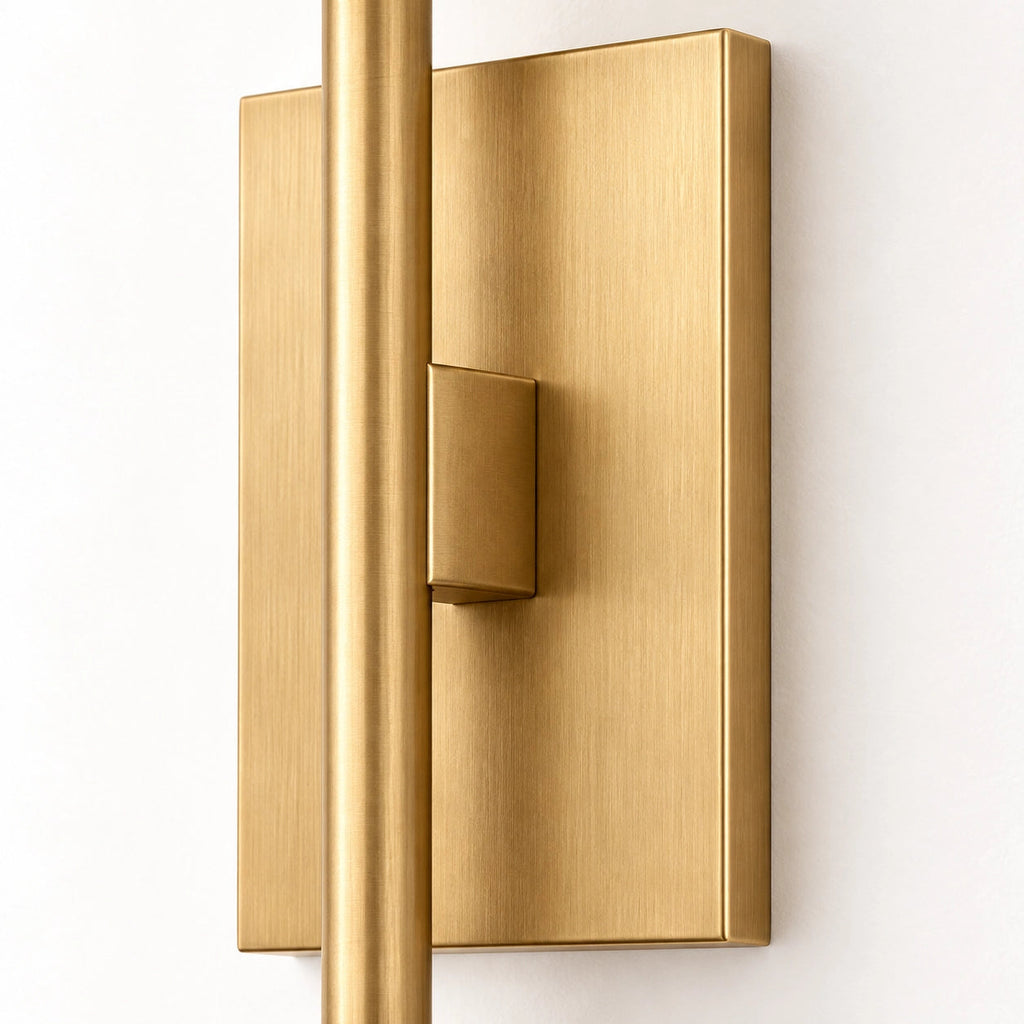 Una Alabaster Bowl Wall Sconce with Slender Metal Stem — product view