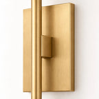 Una Alabaster Bowl Wall Sconce with Slender Metal Stem — product view