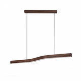 Vale Linear LED Pendant Light with Dark Wood-Grain Finish