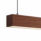 Vale Linear LED Pendant Light with Dark Wood-Grain Finish — product view