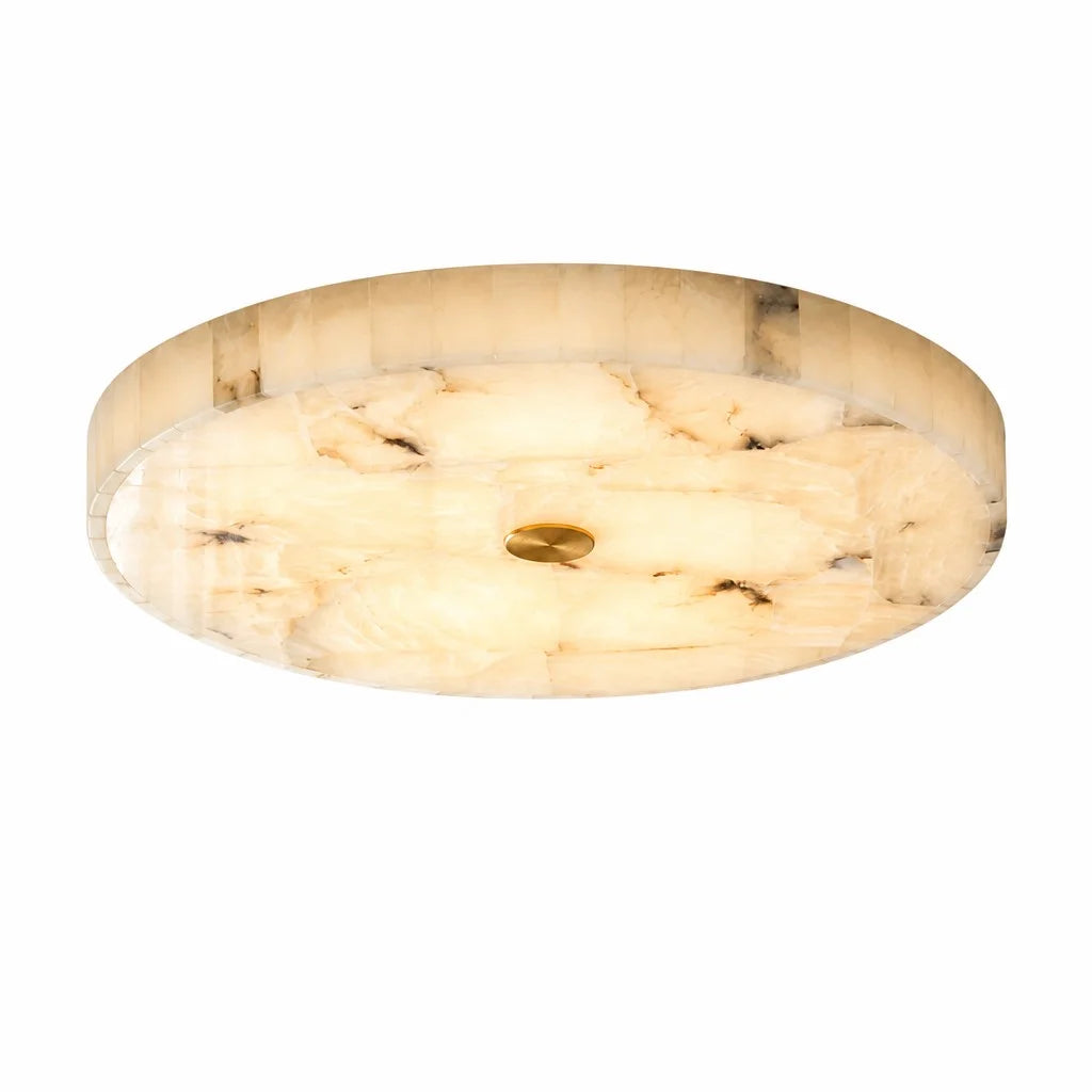 Willow Round Alabaster Flush-Mount Ceiling Light — product view