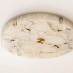 Willow Round Alabaster Flush-Mount Ceiling Light — product view