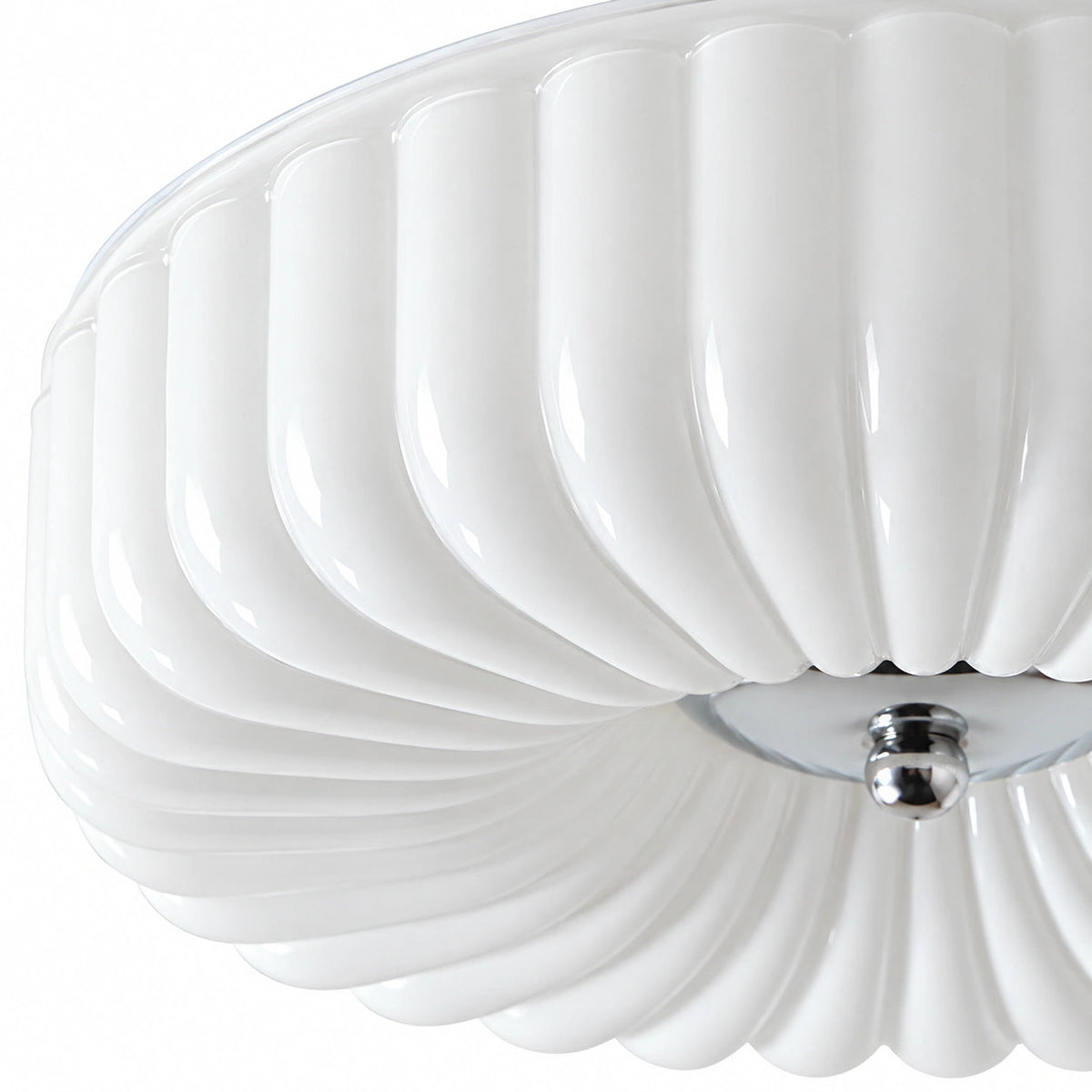 Xanthe Flush-Mount Ceiling Light with Ribbed Glass Shade — product view