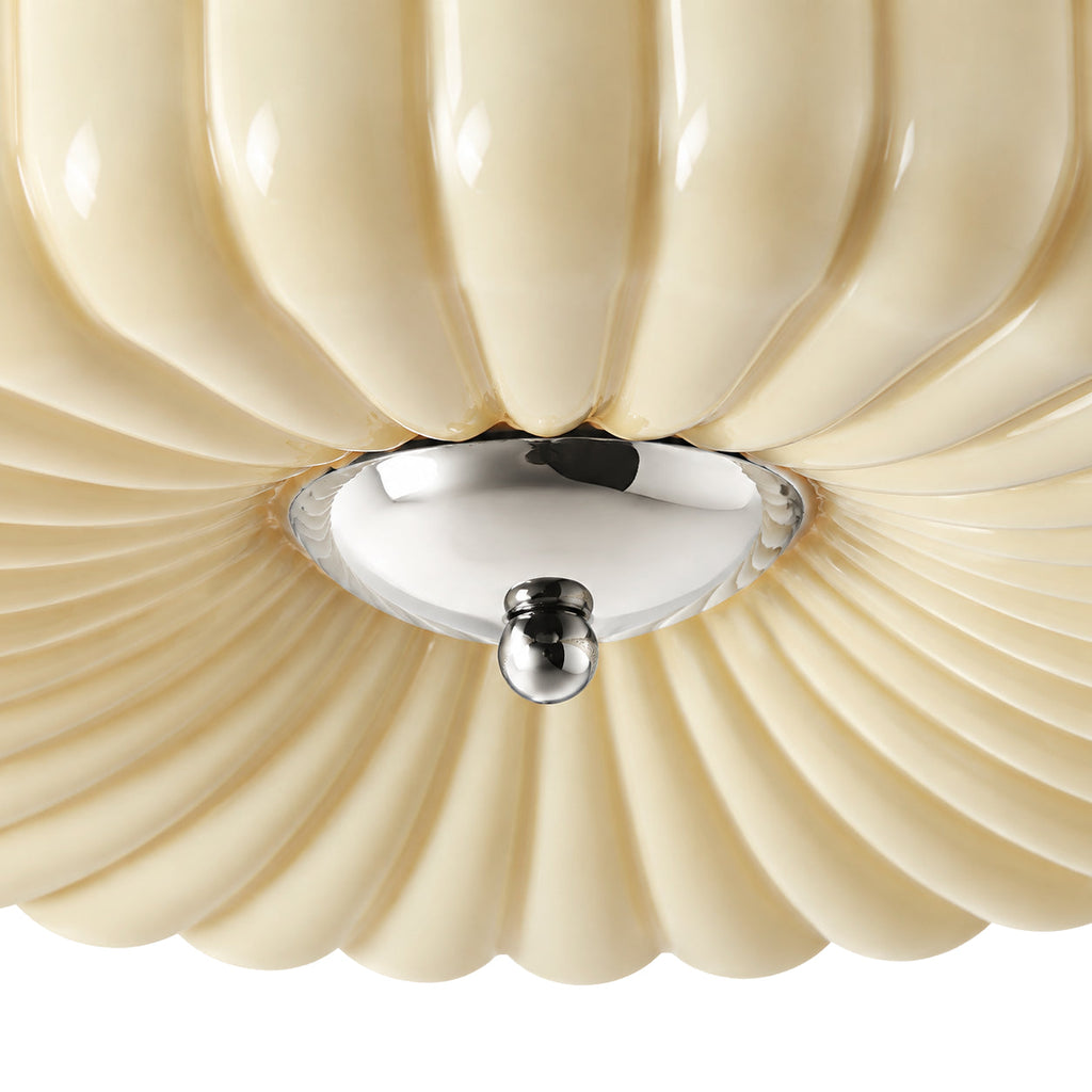 Xanthe Flush-Mount Ceiling Light with Ribbed Glass Shade — product view
