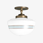 Zinnia Vintage Semi-Flush Ceiling Light with Milk Glass Globe — product view