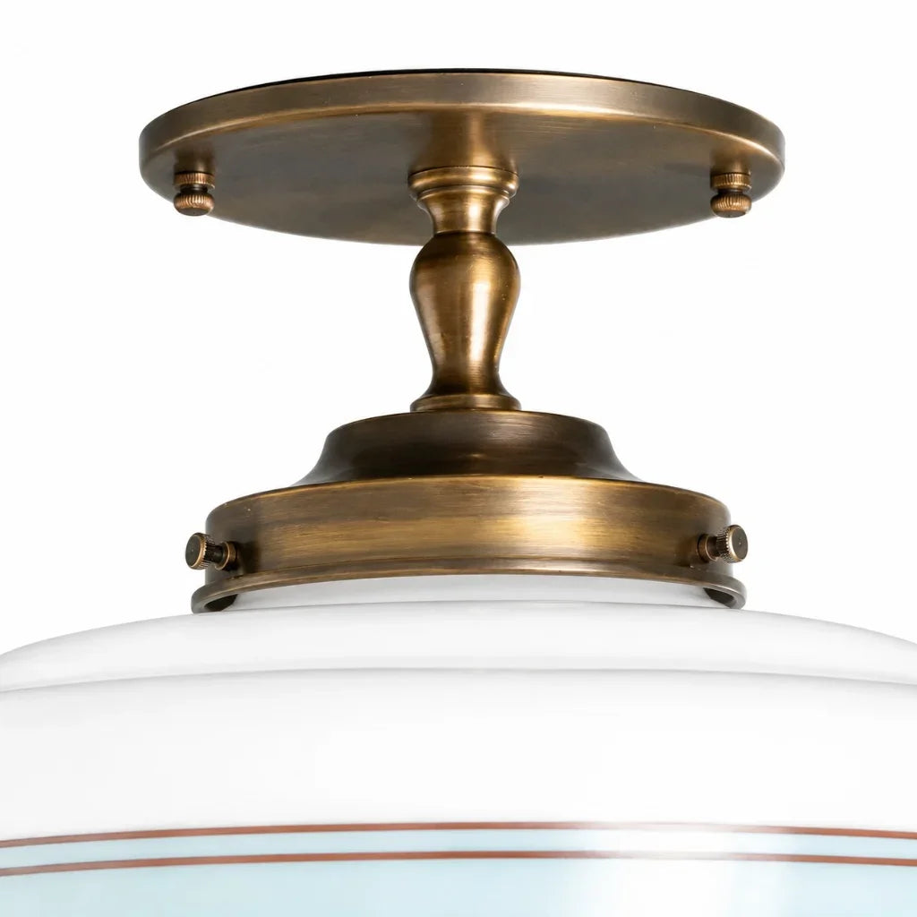 Zinnia Vintage Semi-Flush Ceiling Light with Milk Glass Globe — product view