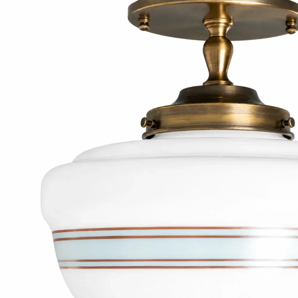 Zinnia Vintage Semi-Flush Ceiling Light with Milk Glass Globe — product view