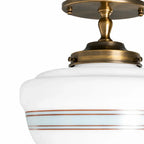 Zinnia Vintage Semi-Flush Ceiling Light with Milk Glass Globe — product view